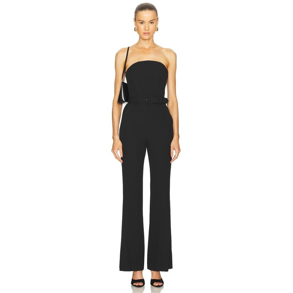A.L.C. Women's Strapless  Belt Waist Kate Jumpsuit Black Size 6 NWT